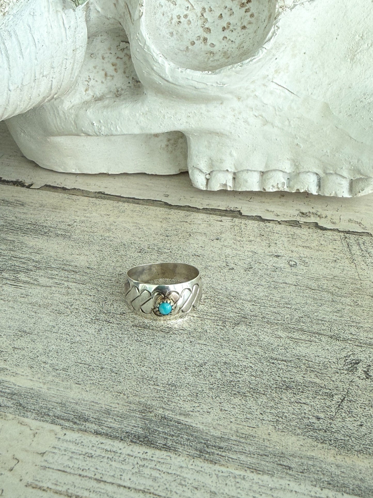 Native American Etched Kingman Ring 9