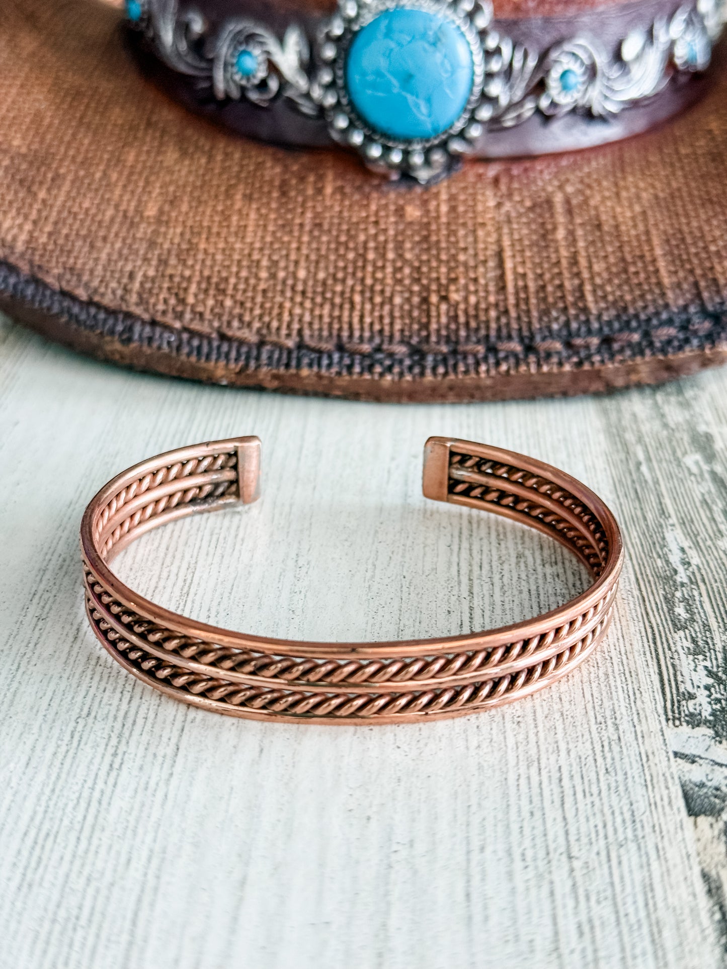 Native American Copper Cuff 7-1/8"