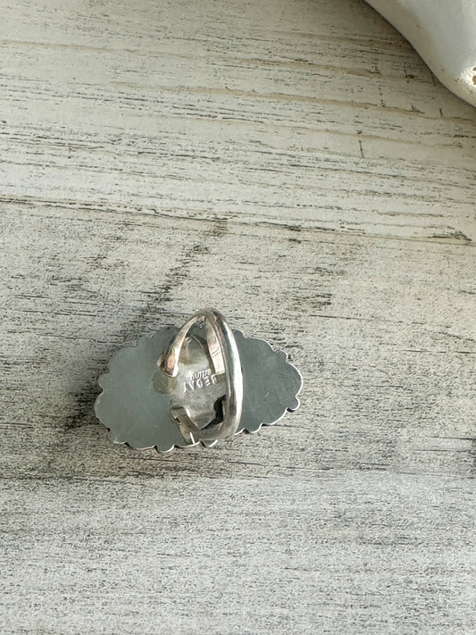 Native Made Green & Brown Emerald Valley Turquoise Ring 9