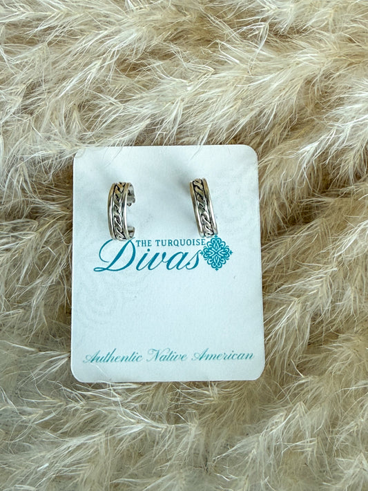 Native American Sterling Silver Hoop Earrings