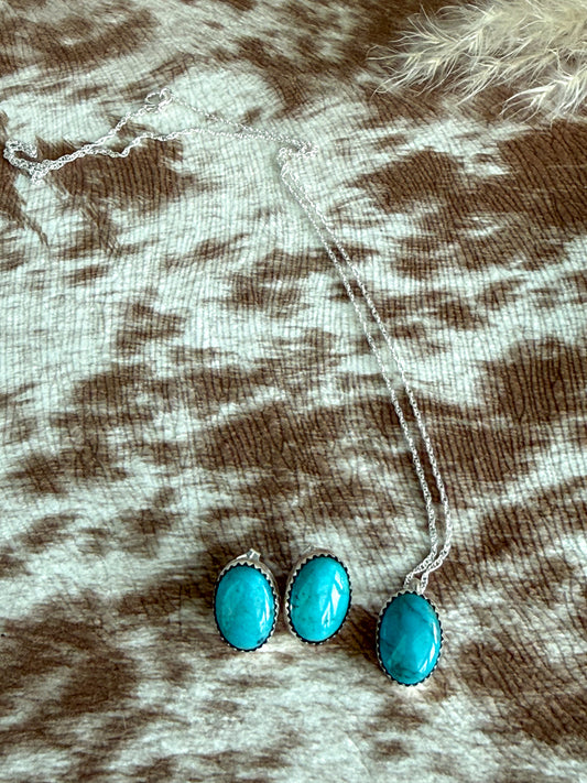 Native American Sonoran Gem Necklace & Earring Set 4