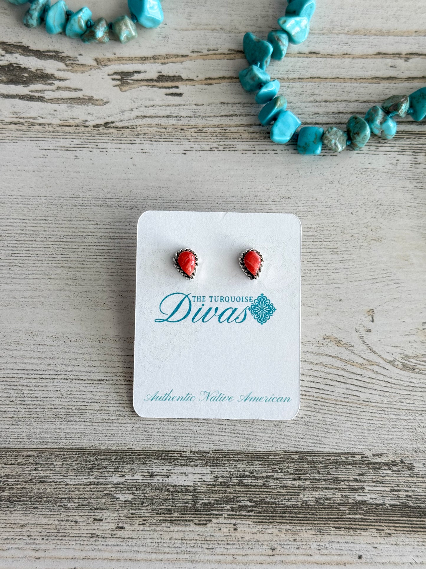 Native American Red Spiny Studs