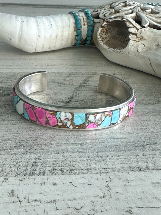 Native Made Cotton Candy Cuff 7"