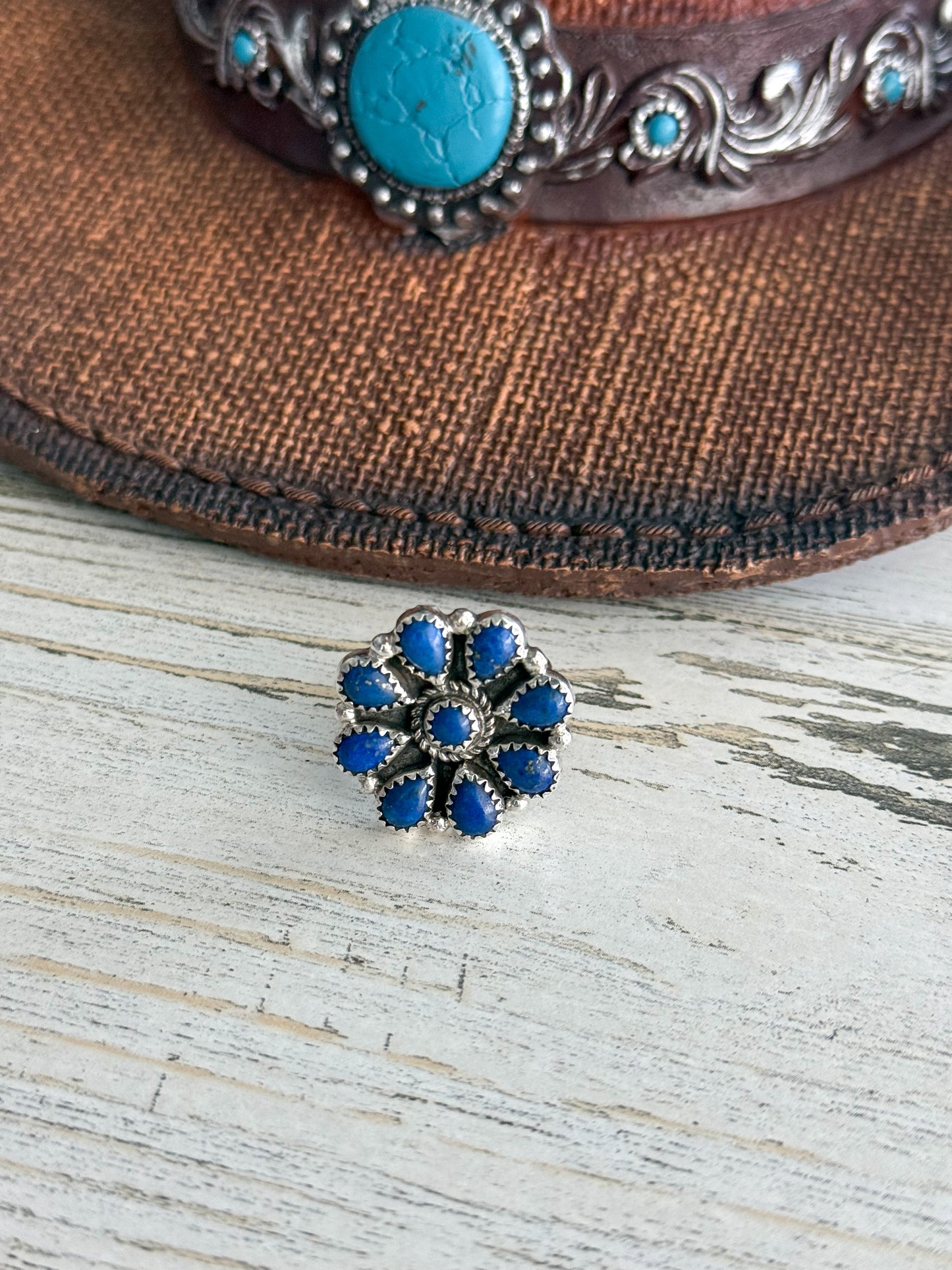Native American Lapis Adjustable Ring