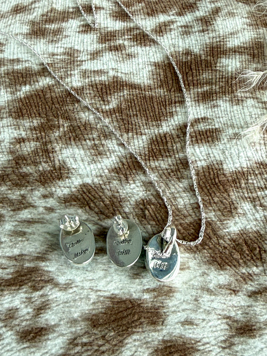 Native American Sonoran Gem Necklace & Earring Set 1