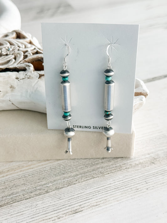 Native Made Navajo Pearl & Turquoise Earrings