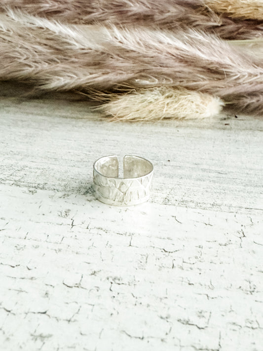 Native American Sterling Stamped Adjustable Toe/Pinky Tip Ring