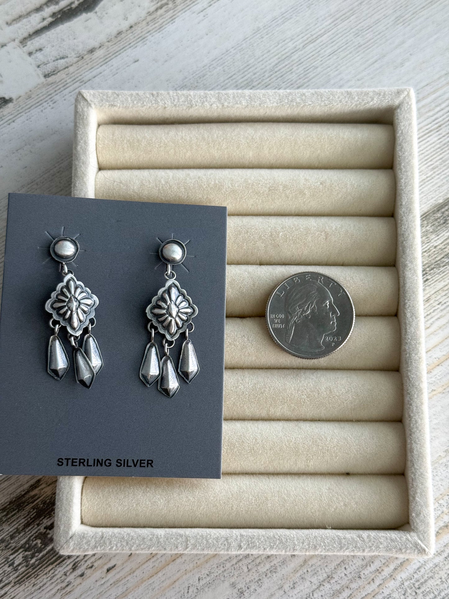 Native American Sterling Stamped Earrings