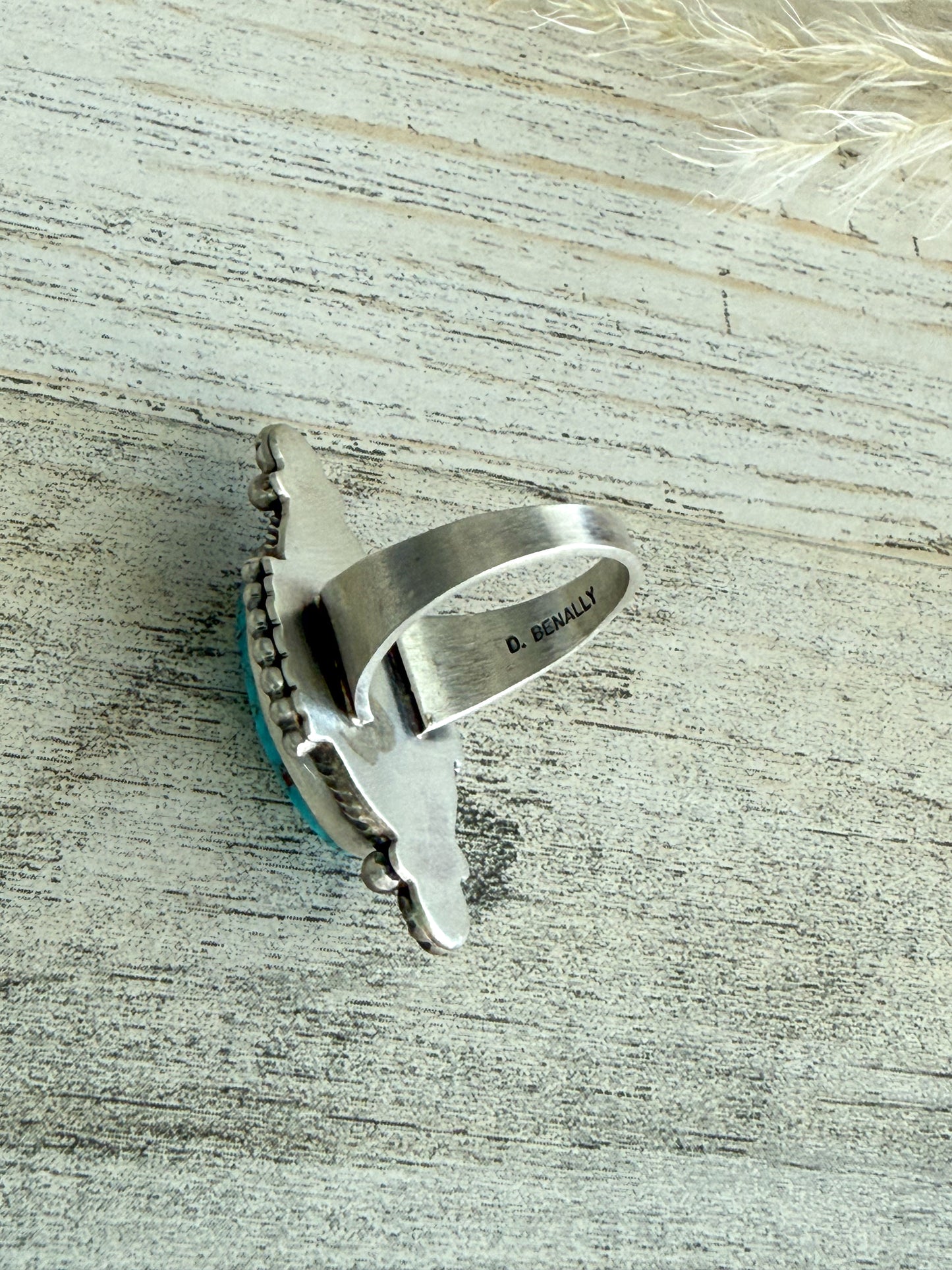 Native American Fox Turquoise Ring 8