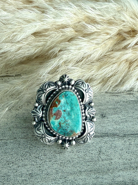 Native American Royston Turquoise Ring 8