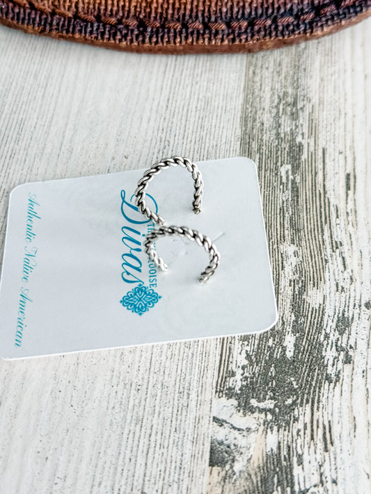 Native American Sterling Silver Hoop Earrings