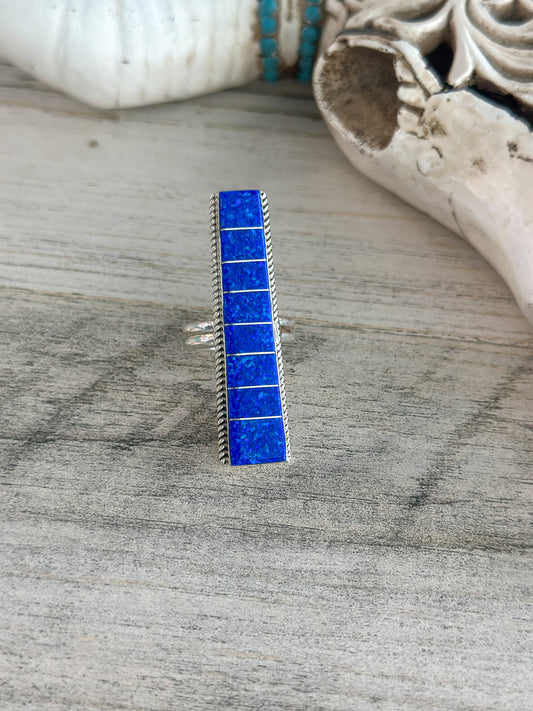 Native Made Blue Opal Ring 9