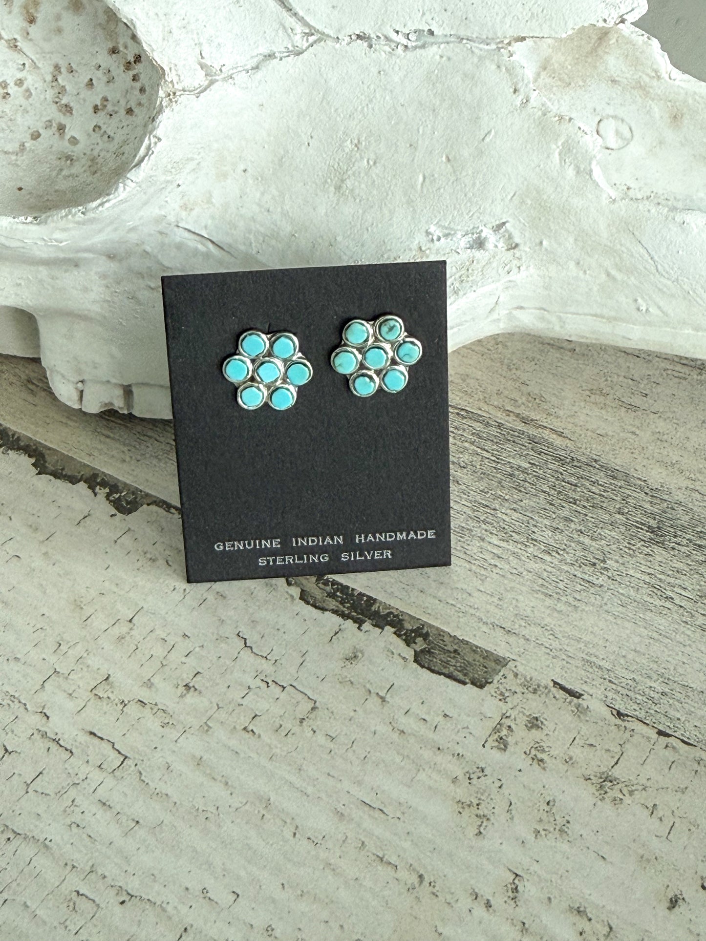 Native American Turquoise Cluster Earrings