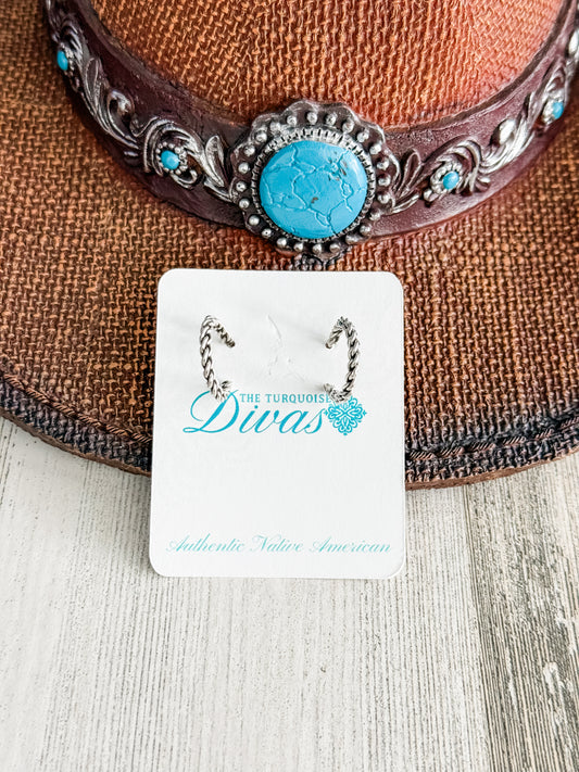 Native American Sterling Silver Hoop Earrings