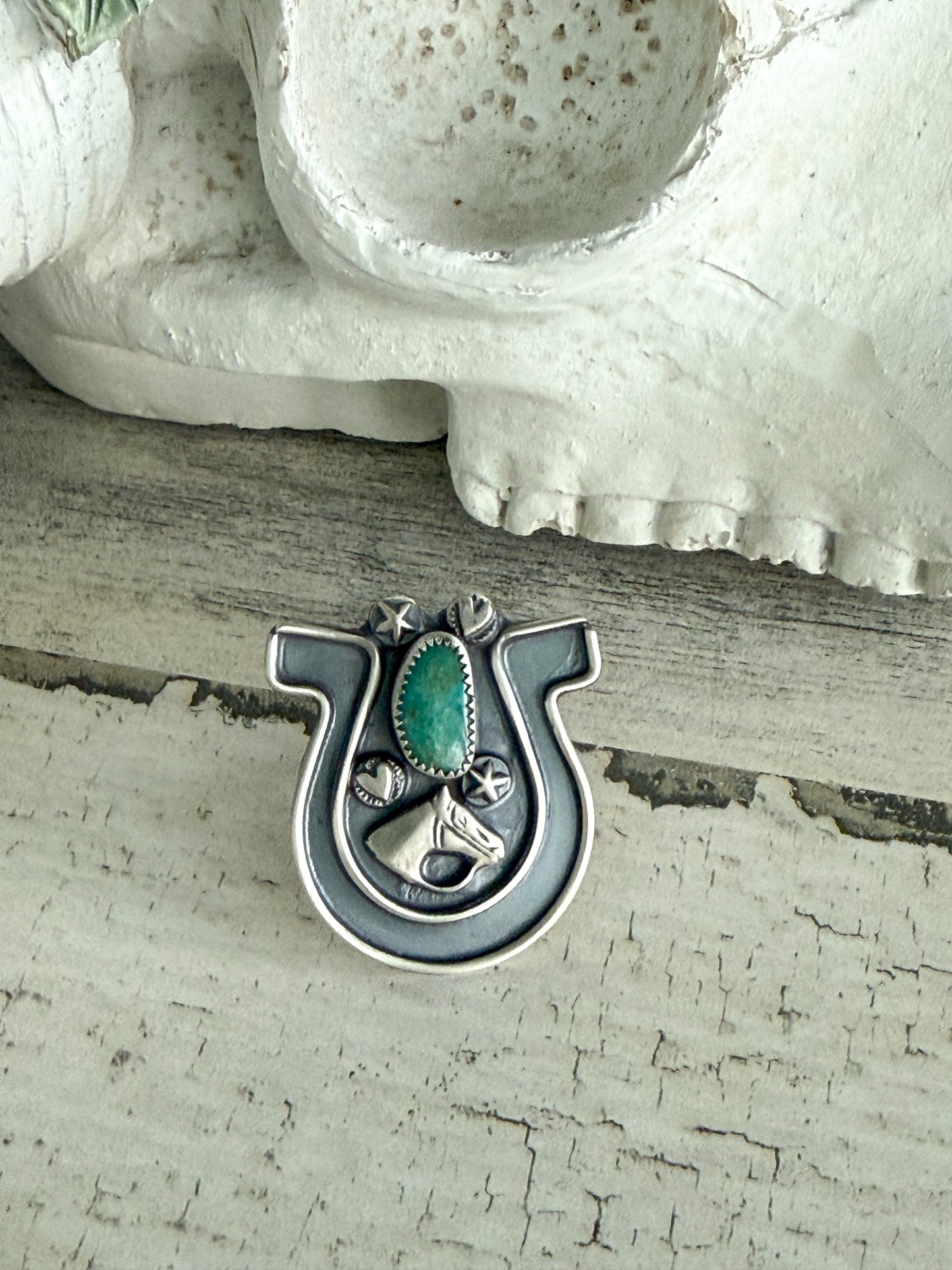 Native American Turquoise Horseshoe Ring 10