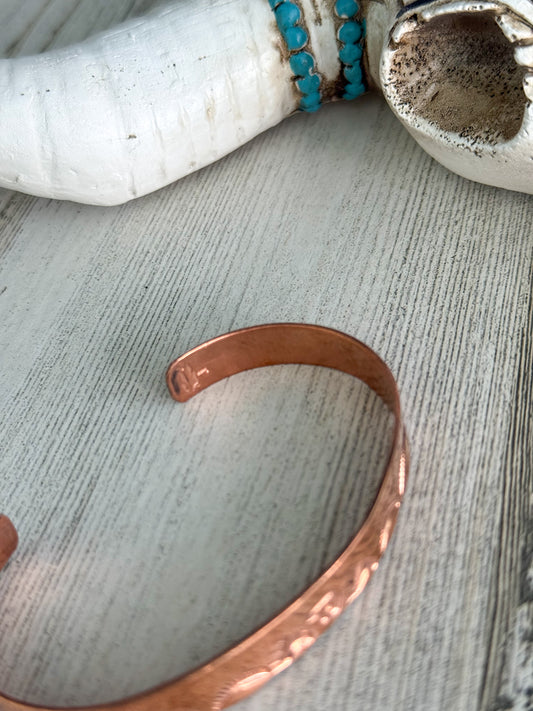 Native American Bear Copper Cuff 7"
