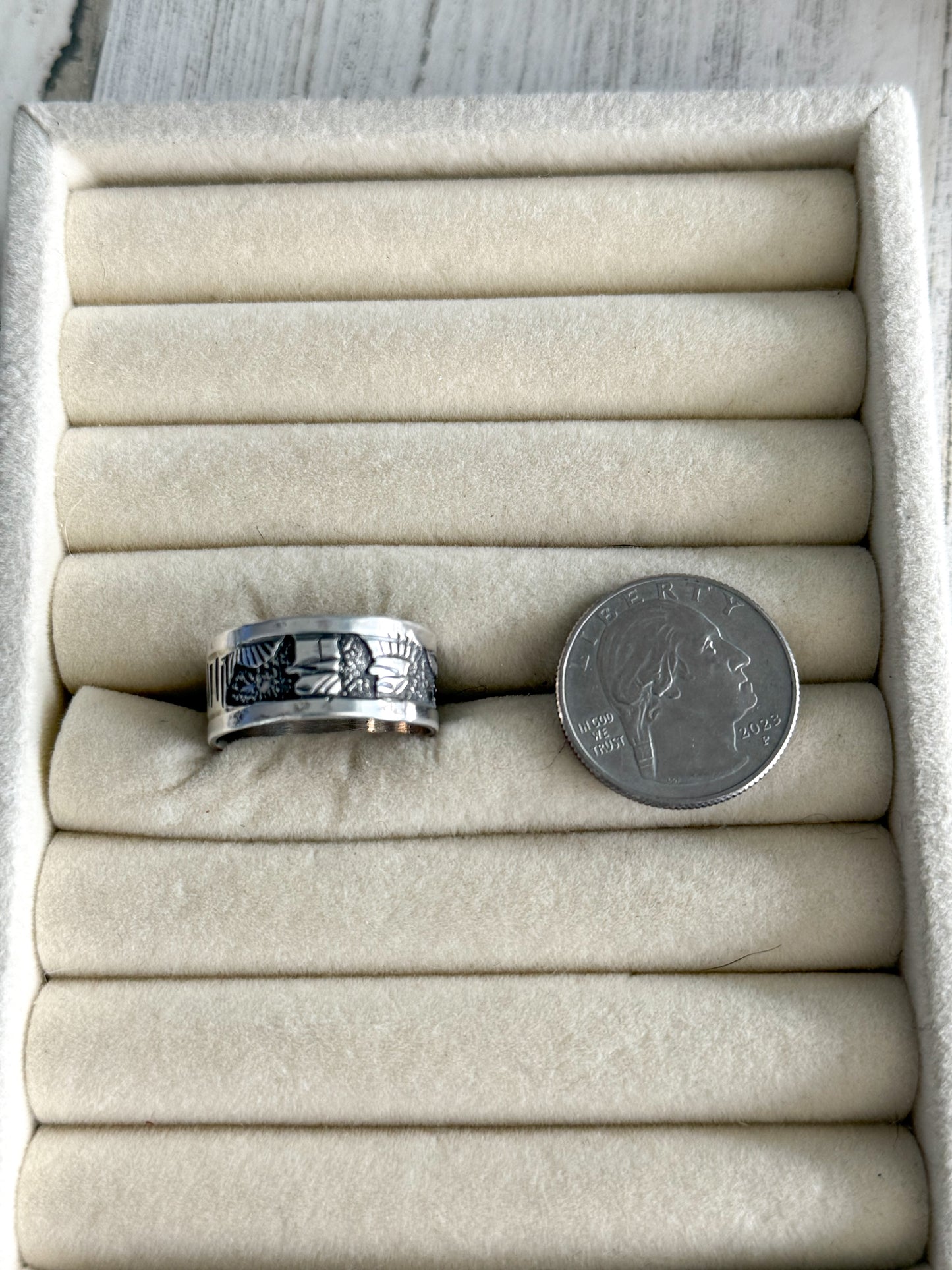 Native American Sterling Storyteller Ring 12