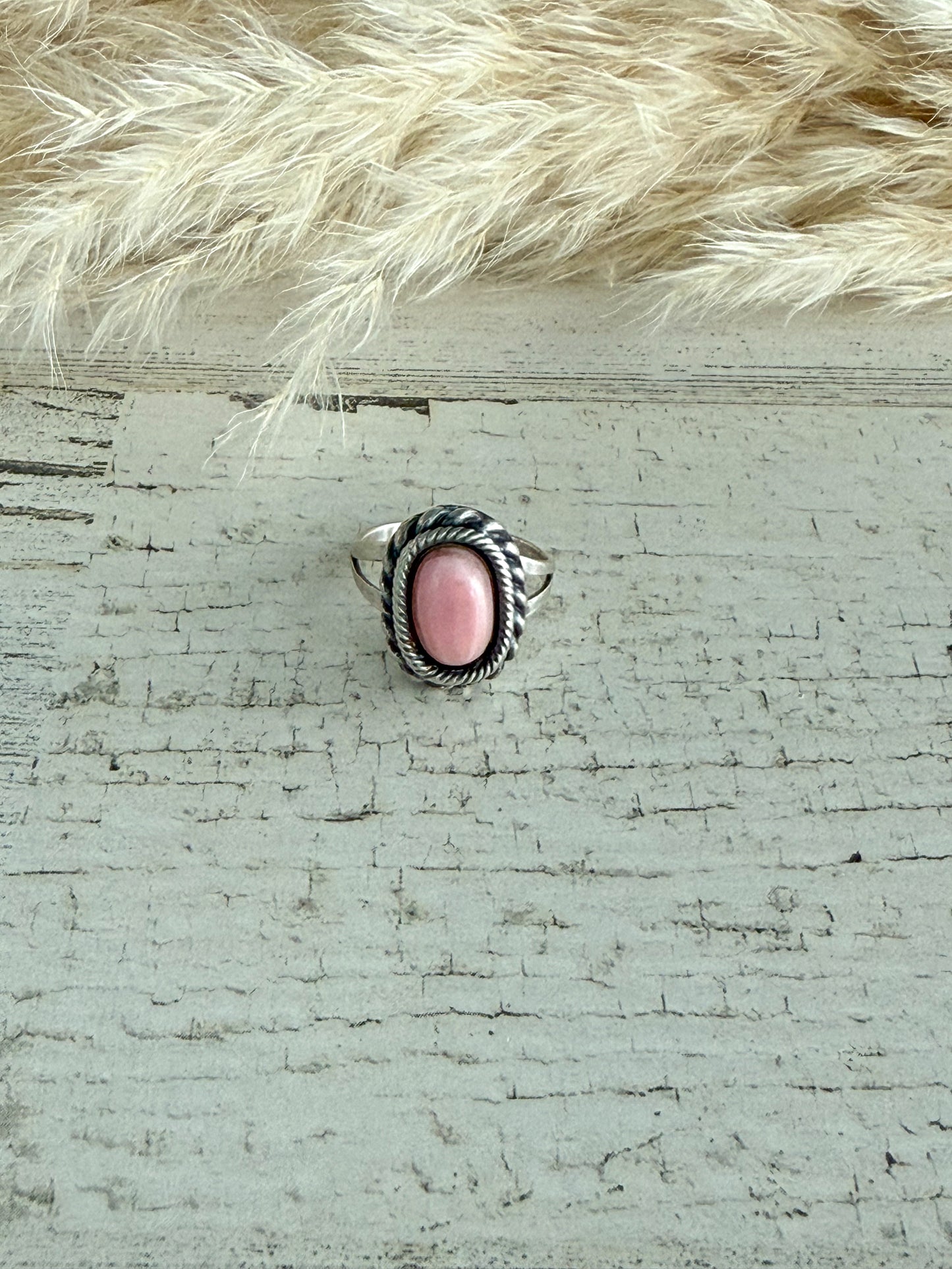 Native American Pink Conch Ring 8