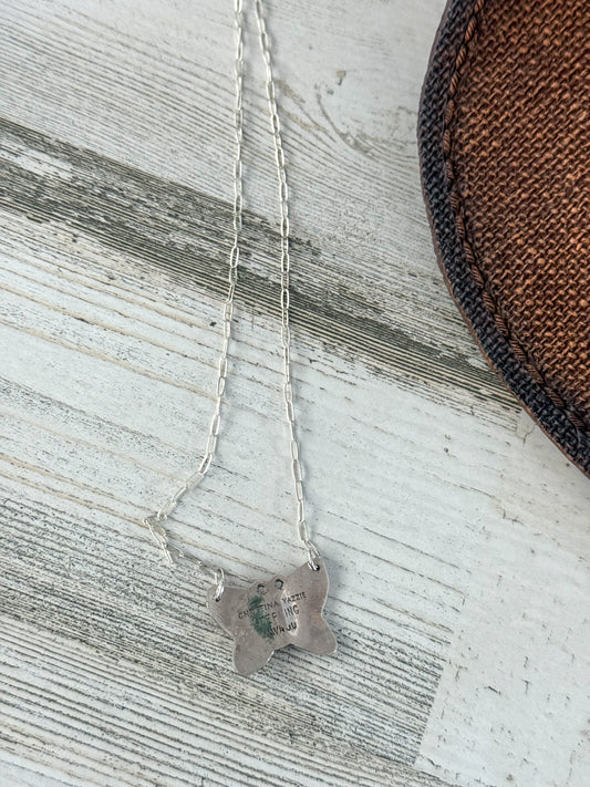 Native American Butterfly Turquoise Necklace 16"