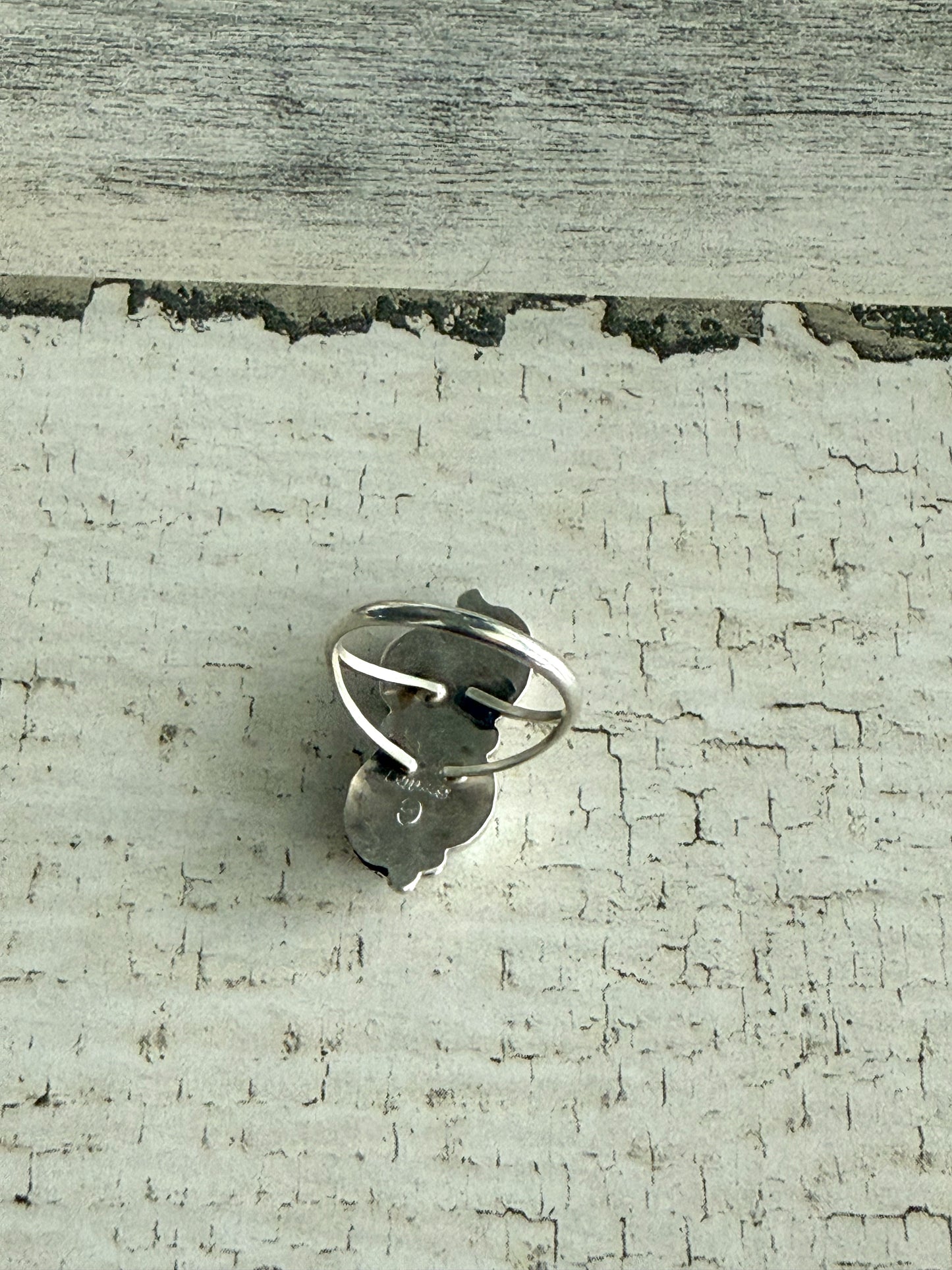 Native American Turquoise Leaf Ring 9