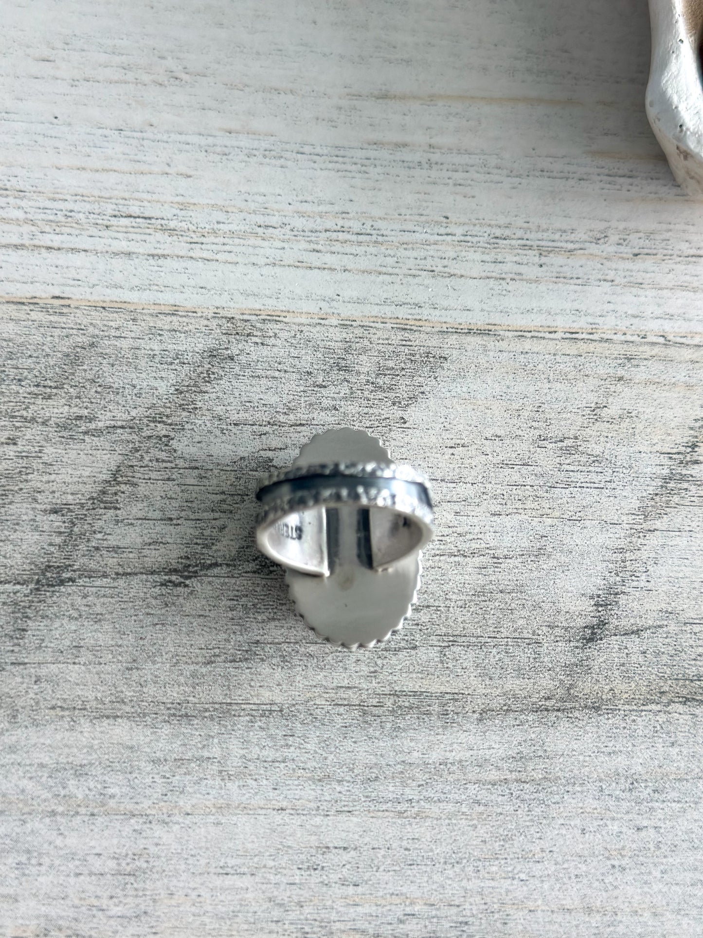 Native Made Kingman Turquoise Ring Size 7.5