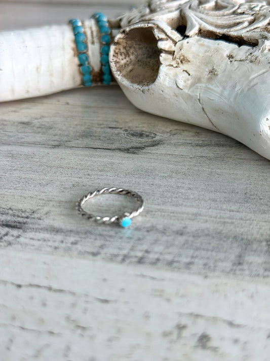 Native American Made Sterling Twist Ring 5.5
