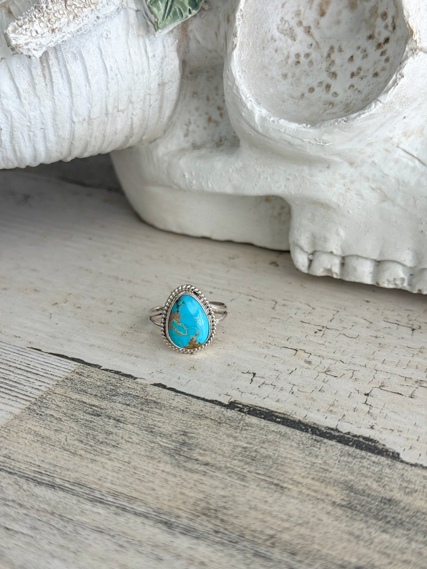 Native American Kingman Turquoise Ring 8.5