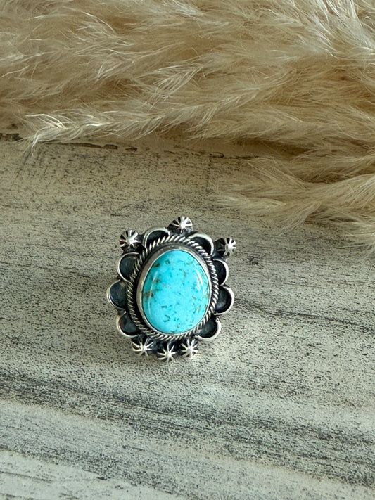 Native American Chilean Turquoise Adjustable Ring