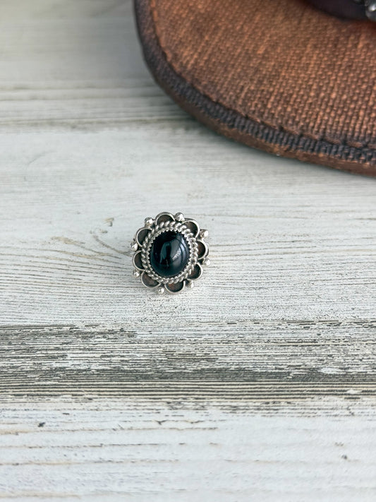 Native American Black Onyx Ring 7.5