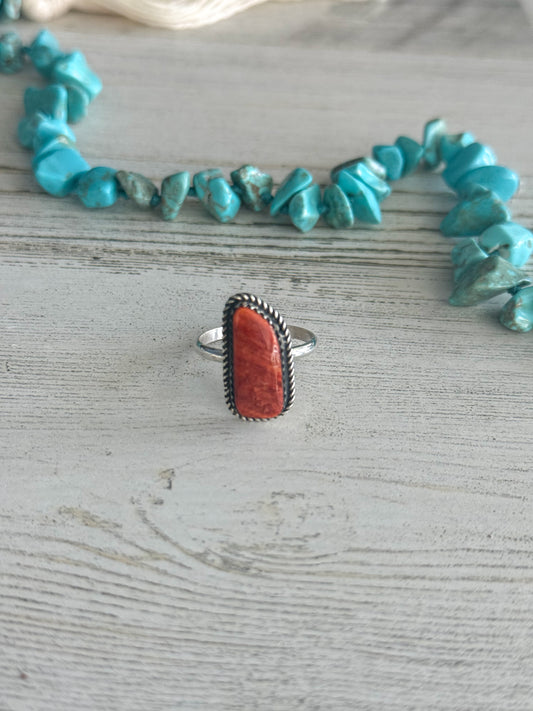 Native American Red Spiny Ring 9