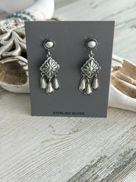 Native American Sterling Stamped Earrings