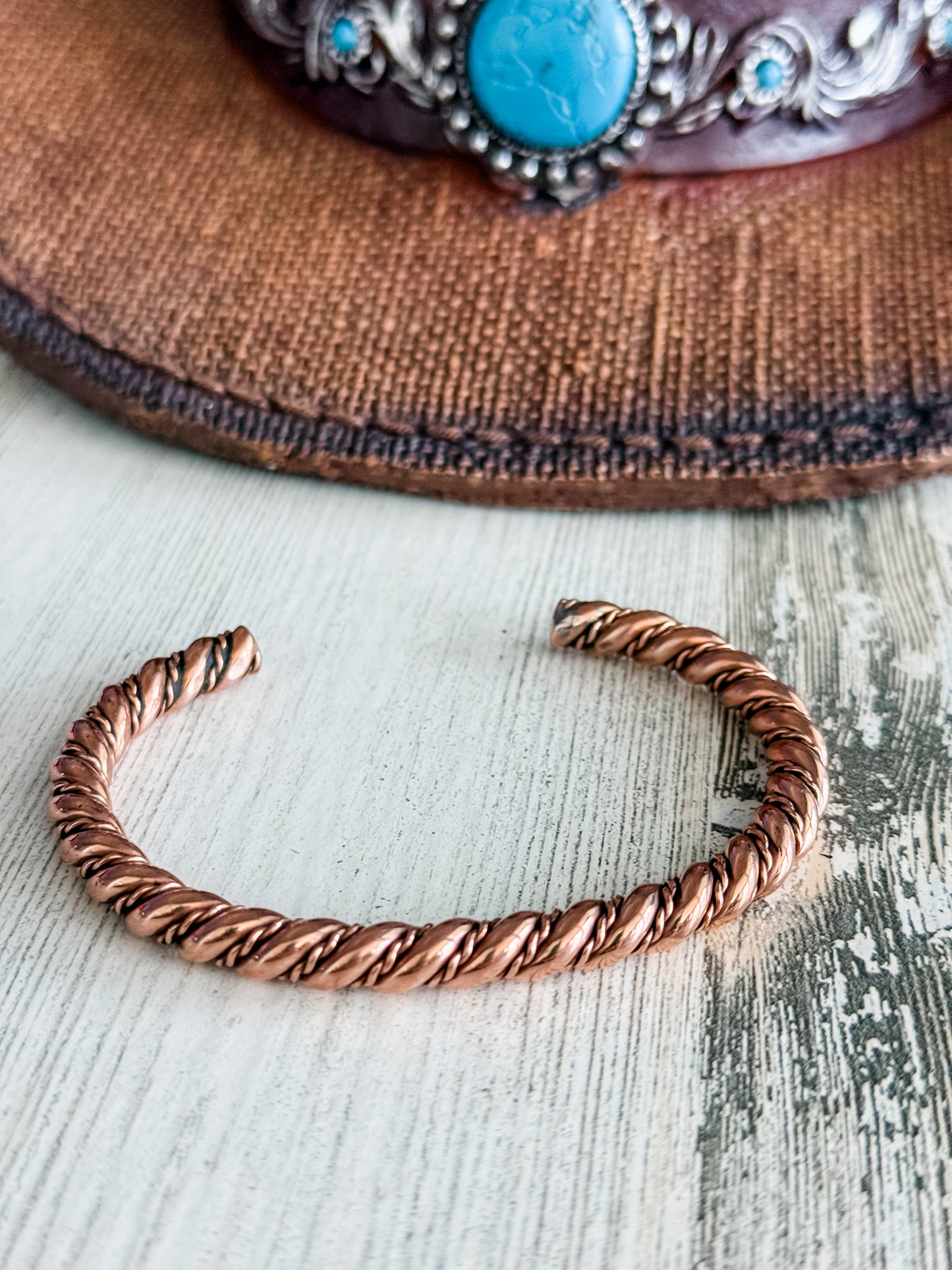 Native American Copper Bracelet 6.75"