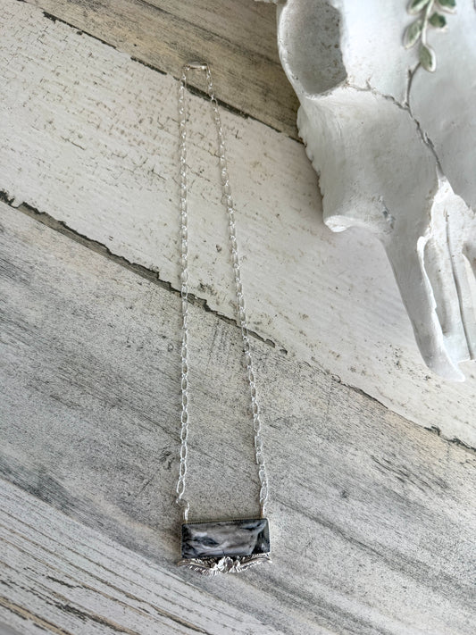 Native American White Buffalo Pendant 18" Necklace