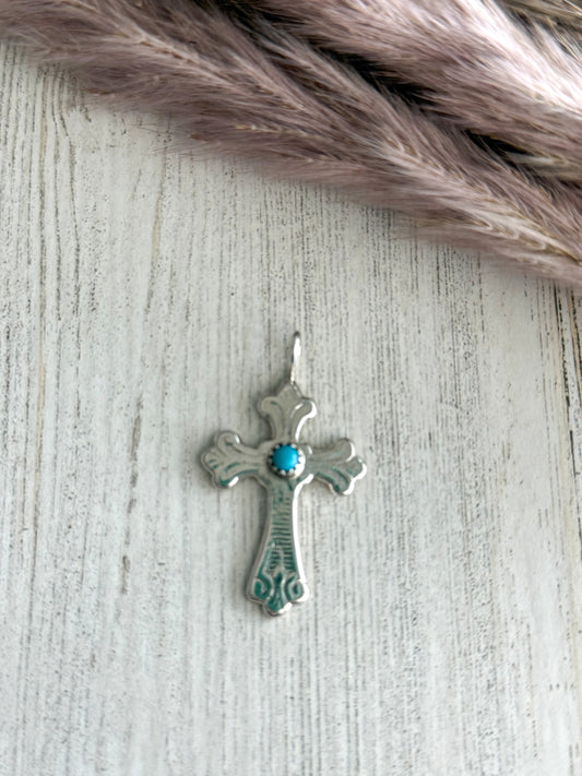 Native American Turquoise Cross Pendant
