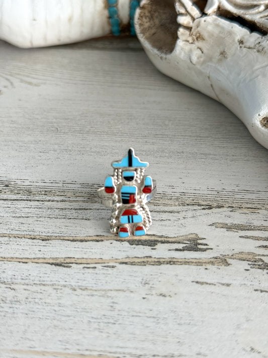 Native Made Multi Stone Zuni Ring 7.5