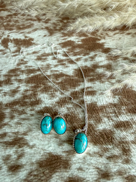 Native American Sonoran Gem Necklace & Earring Set 1