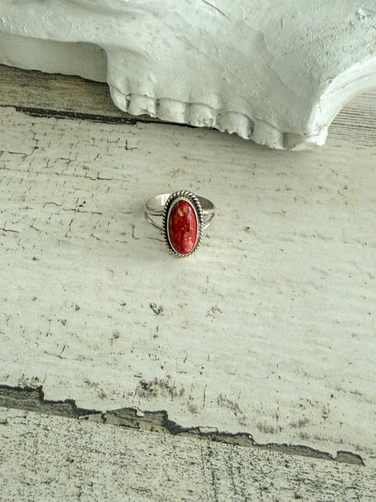 Native American Red Spiny Ring 6