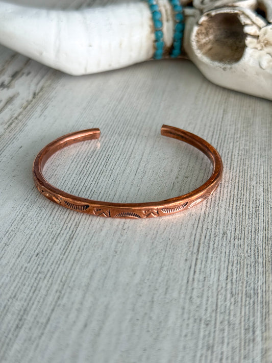 Native American Horsehead Copper Cuff 6.75"