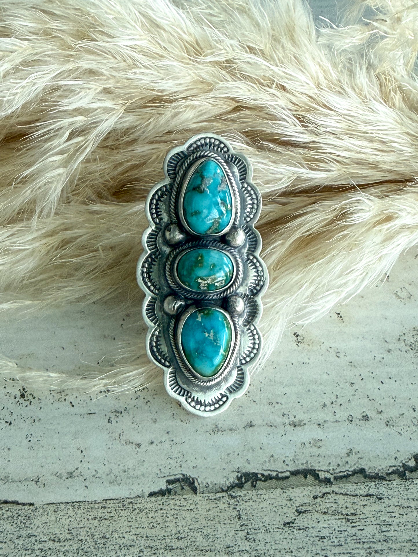 Native American Sonoran Mountain Turquoise Ring 9