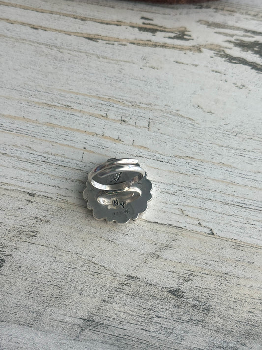 Native American Orange Spiny Adjustable Ring