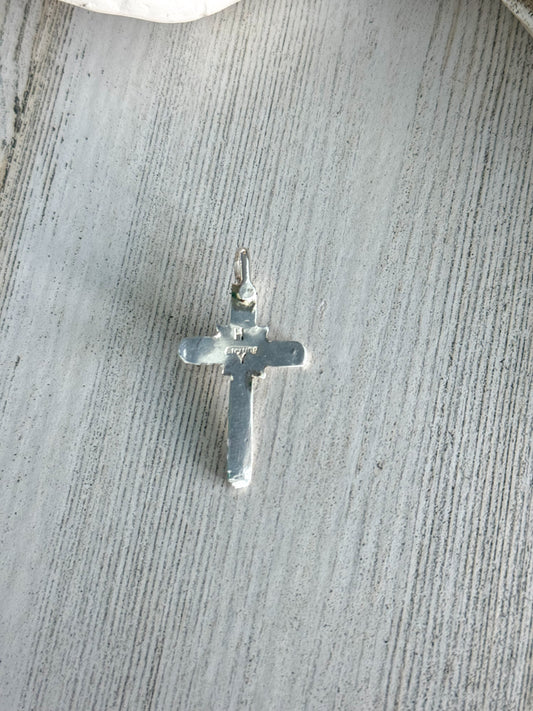 Native American Turquoise & sterling Cross