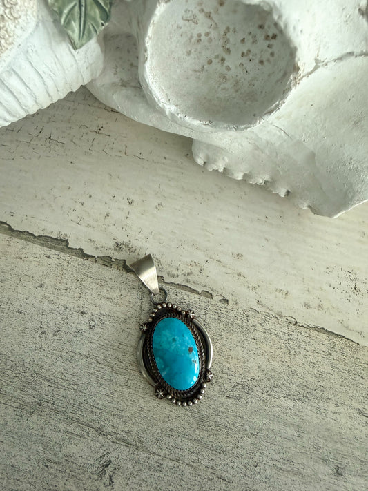 Native American Sonoran Rose Turquoise Pendant