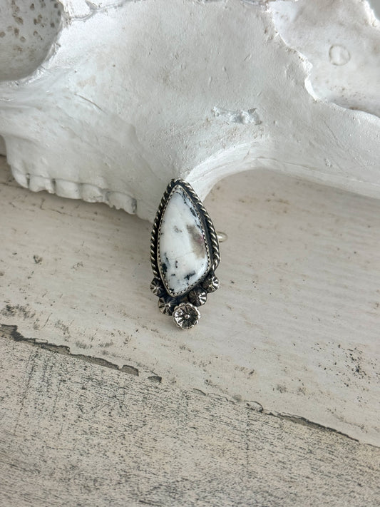 Native American White Buffalo Adjustable Ring