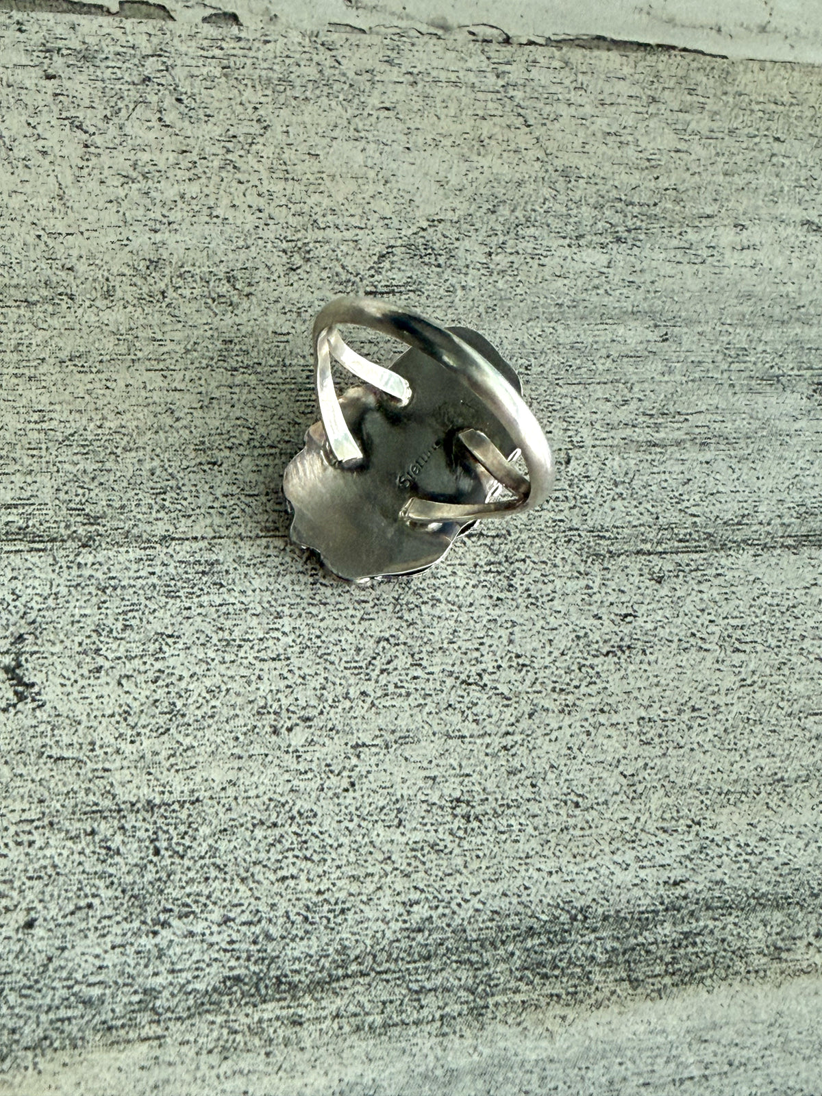 Native American Red Spiny Leaf Ring 9