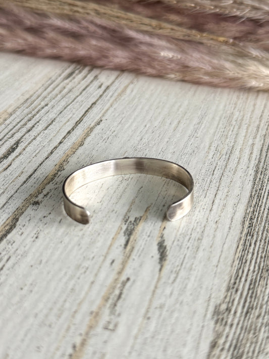 Native American Sterling Turquoise Baby Cuff 4.25"