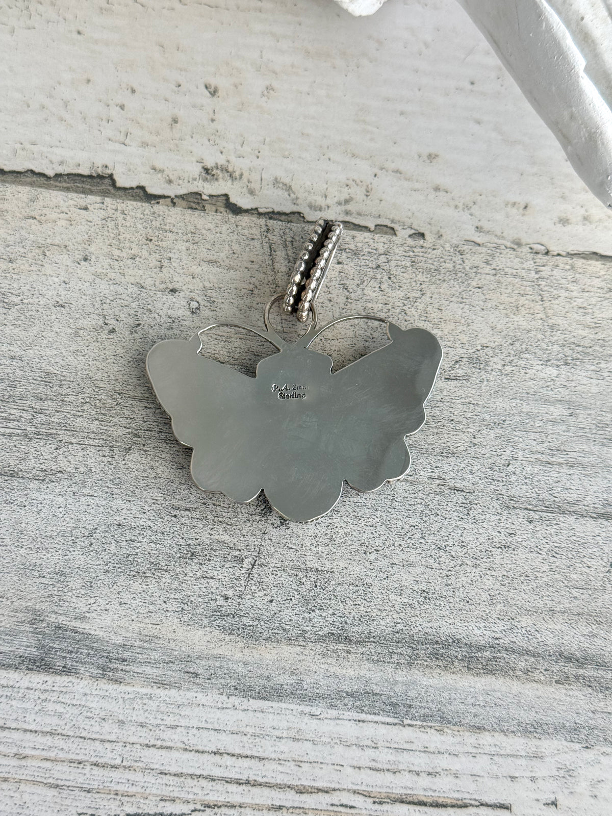 Native American Large Turquoise Butterfly Pendant
