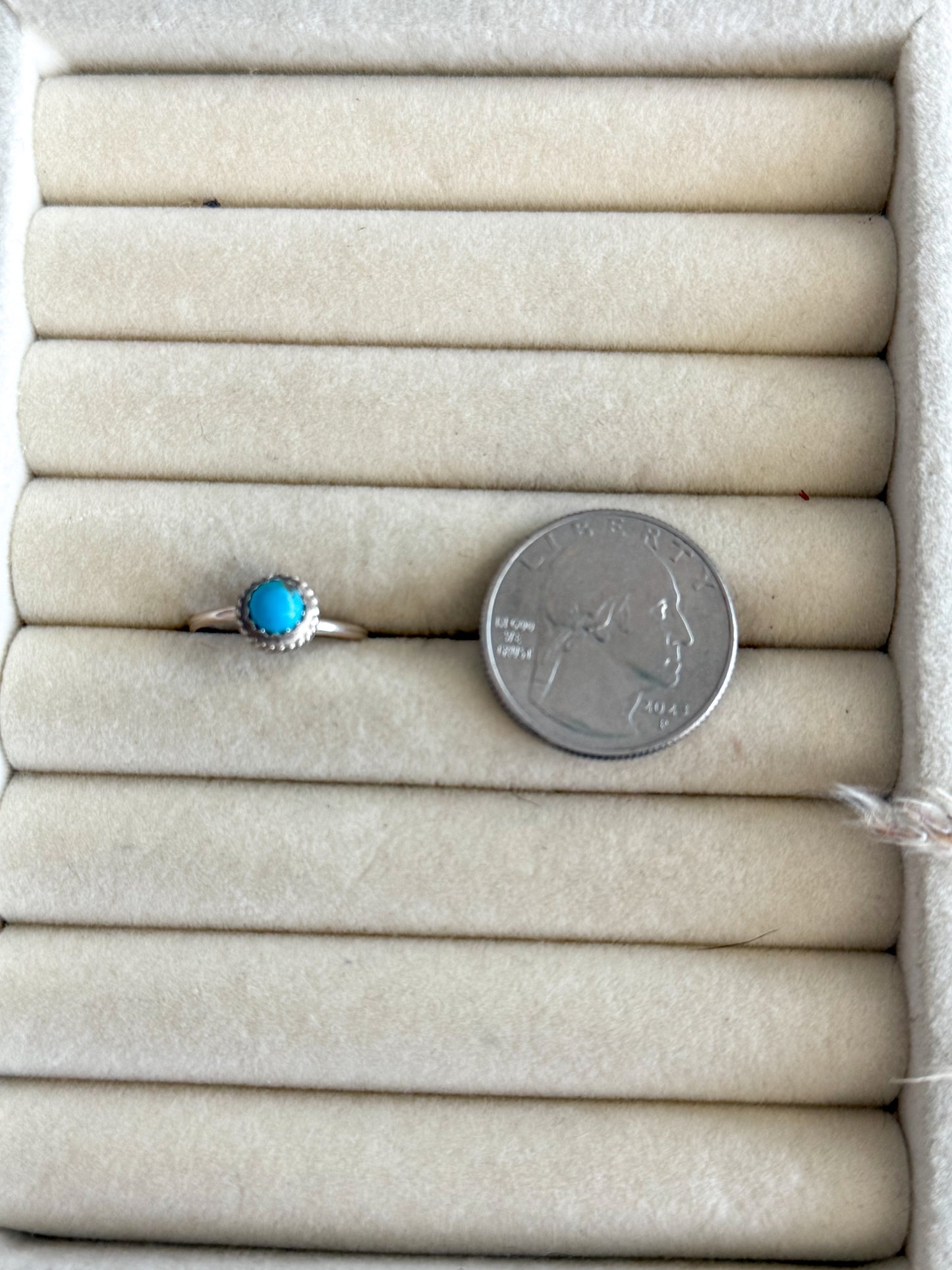 Native American Dainty Turquoise Ring 6
