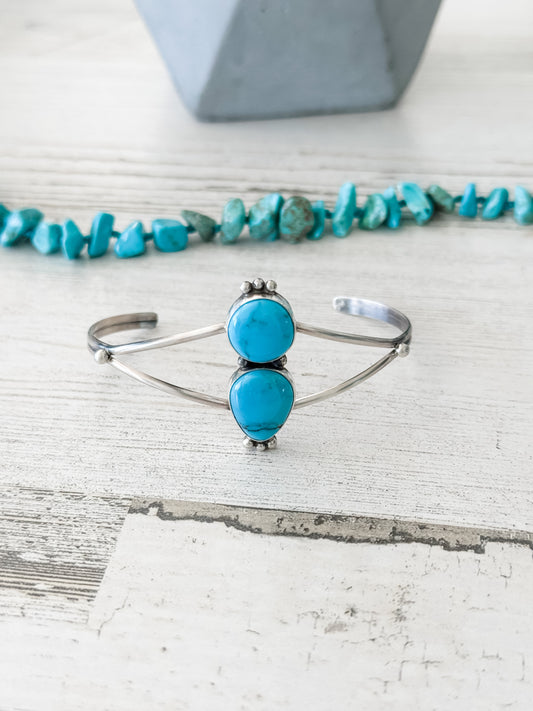 Native American Egyptian Turquoise Cuff 6-3/8"