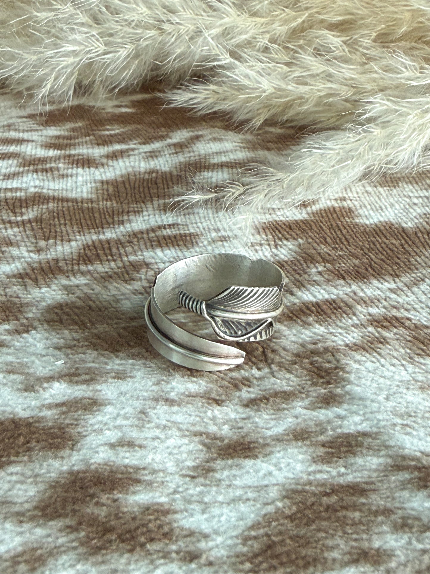 Native American Feather Adjustable Ring