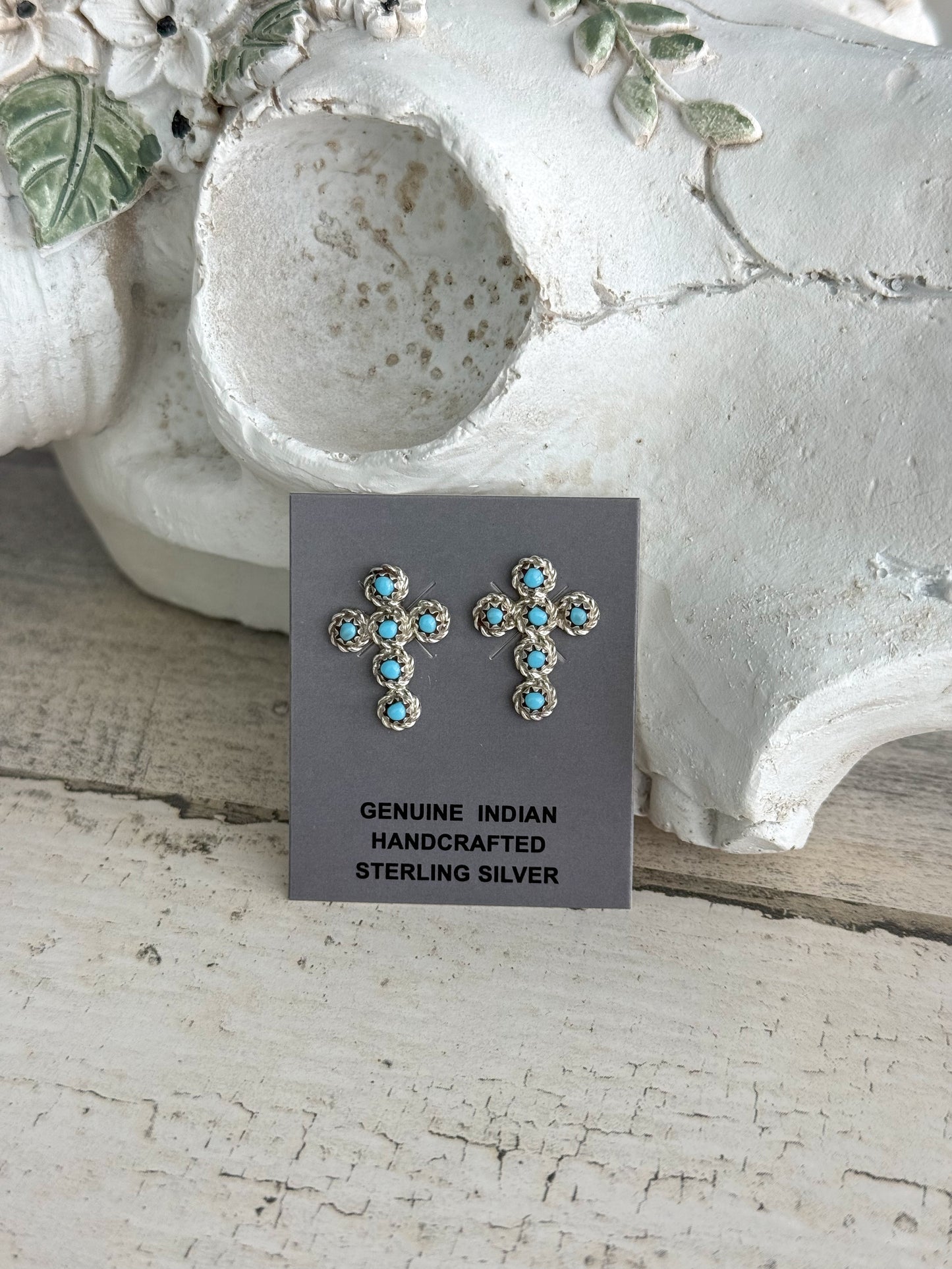 Native American Turquoise Cross Earrings